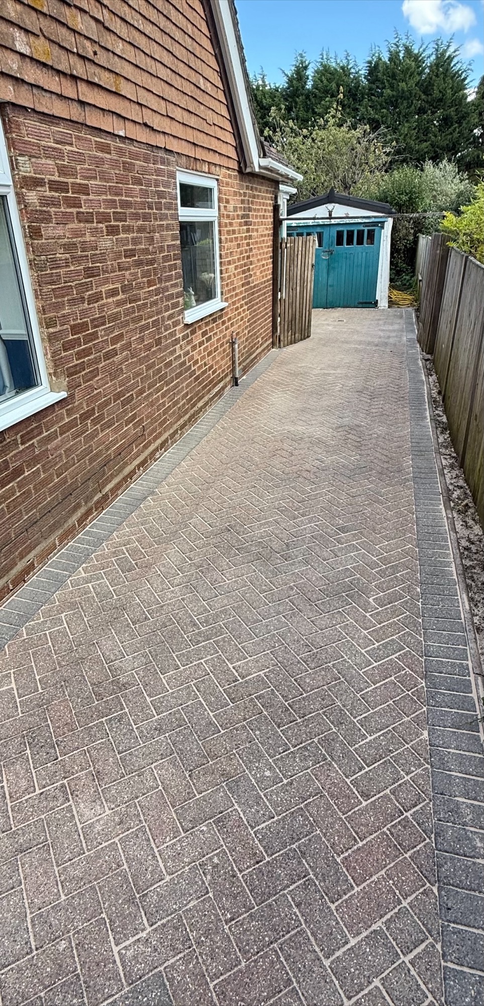 Clean blocked paving driveway after jet washing by JS Jets